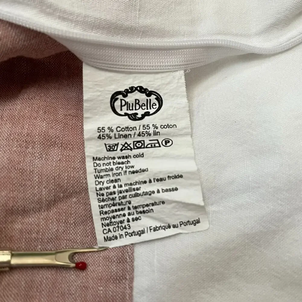 Vintage PiuBelle Linen Blend Pillowcase 35.5